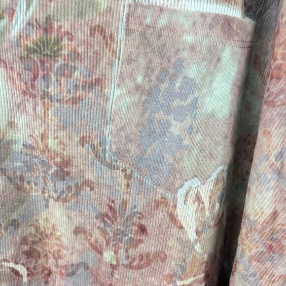 Unity World Wear Womens 3X Floral Print Henley With Button Accents & Pocket - Picture 5 of 9